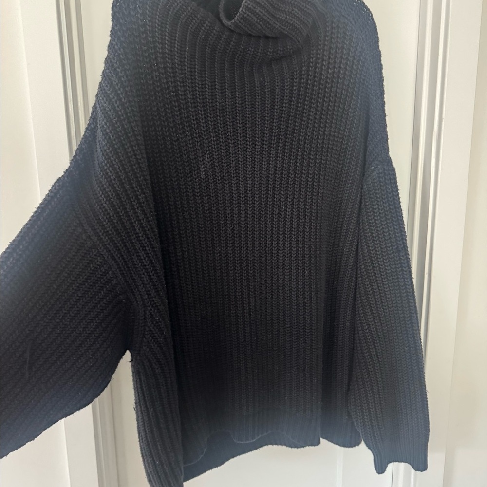 Free People black Cowl Neck Sweater